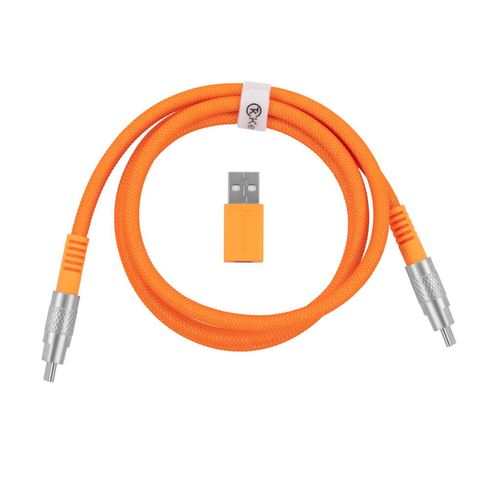 Дата кабель USB-C + USB A to USB-C 1.0m Double-Sleeved Geek orange Keychron (CAB22_KEYCHRON) - зображення 1