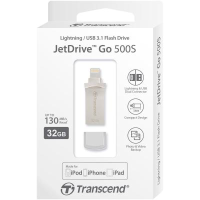 USB флеш накопичувач Transcend 32GB JetDrive Go 500 Silver USB 3.1/Lightning (TS32GJDG500S) - зображення 6