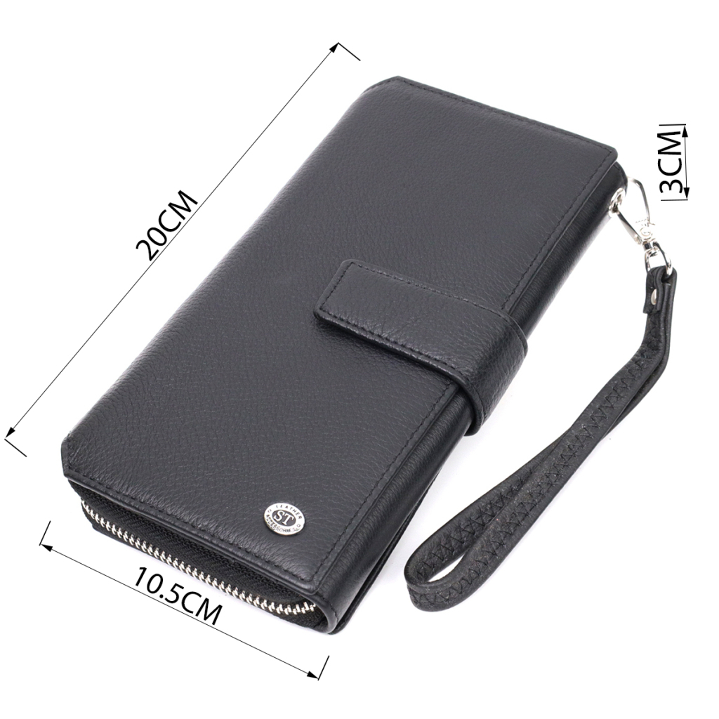 Гаманець ST Leather З натуральної шкіри Чорний (19432) - зображення 3