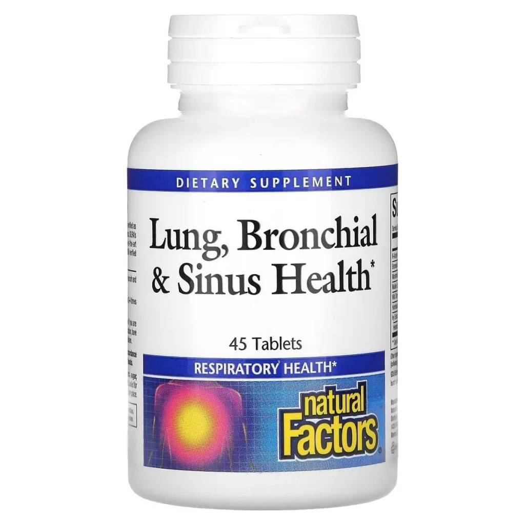 Вітамінно-мінеральний комплекс Natural Factors Здоров'я дихальних шляхів, Lung, Bronchial & Sinus Health, 45 таблеток (NFS-03504) - зображення 1