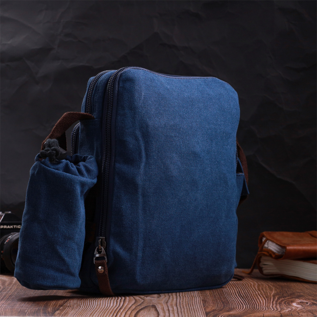 Сумка Vintage Текстильна з чохлом для води Синя (22211) - зображення 10