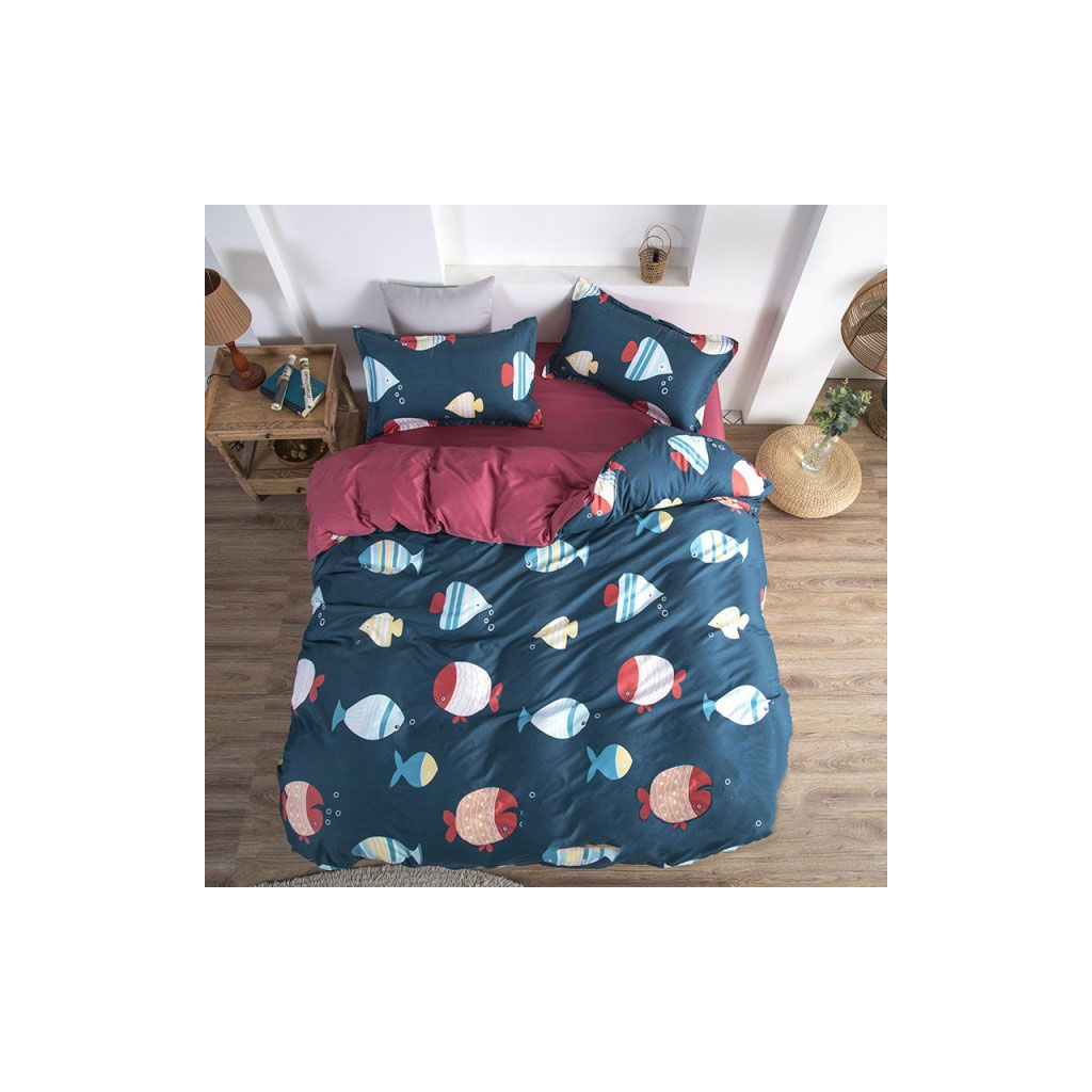 Постільна білизна MirSon Бязь Premium 17-0466 Fish are fabulous Сімейний 160x220 (2200003328783) - зображення 1