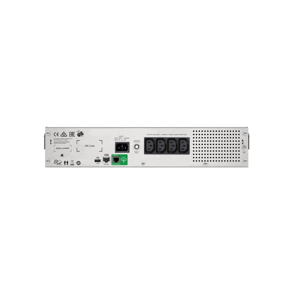 Пристрій безперебійного живлення APC Smart-UPS C 1000VA LCD RM 2U with SmartConnect (SMC1000I-2UC) - зображення 6