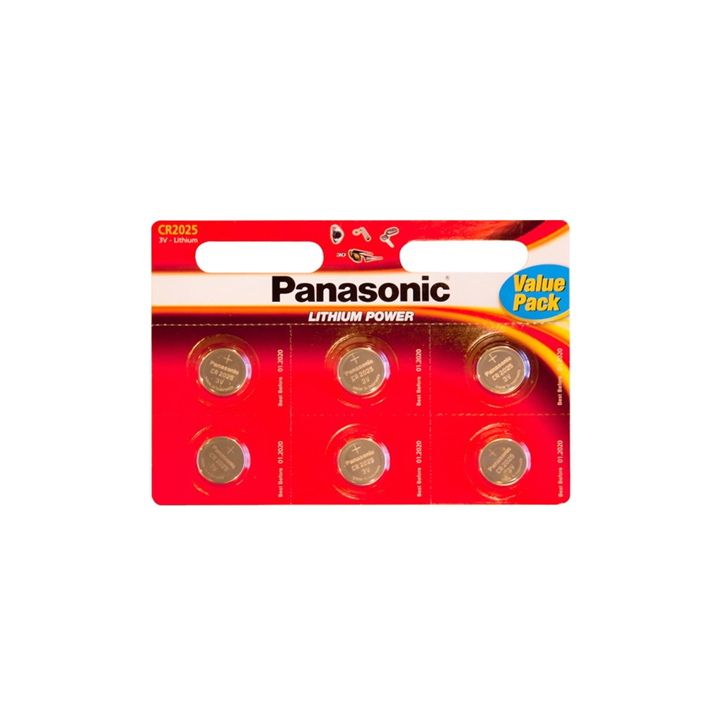 Батарейка Panasonic CR 2025 * 6 LITHIUM (CR-2025EL/6B) - зображення 1