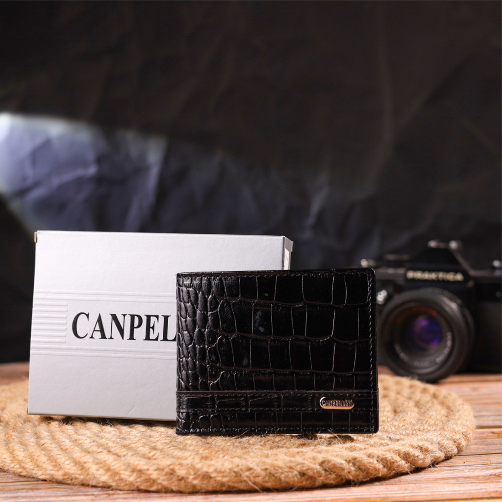 Гаманець Canpellini Затискач з натуральної шкіри Чорний (21520) - зображення 10