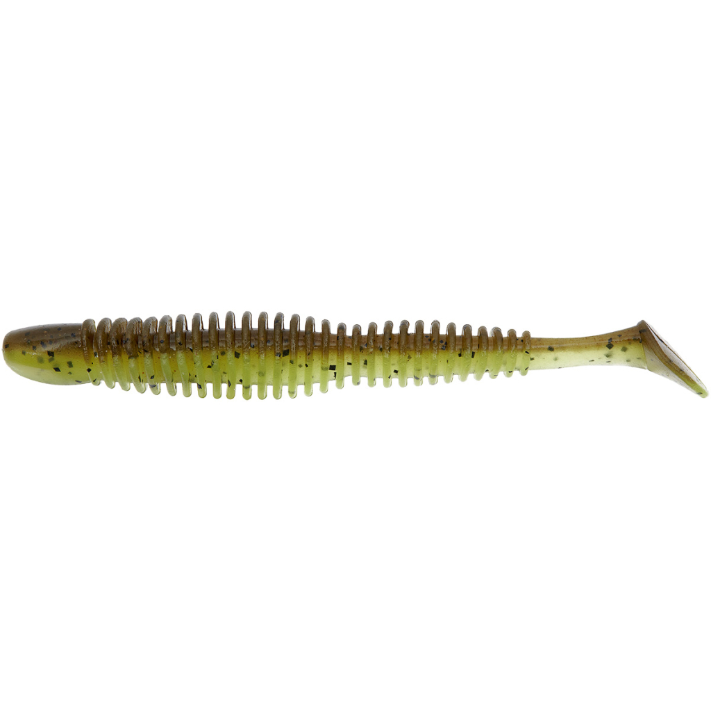 Силікон рибальський Reins Bubbling Shad 4" B08 Green Pumpkin Chart Melon (6 шт/уп.) (1552.08.44) - зображення 1