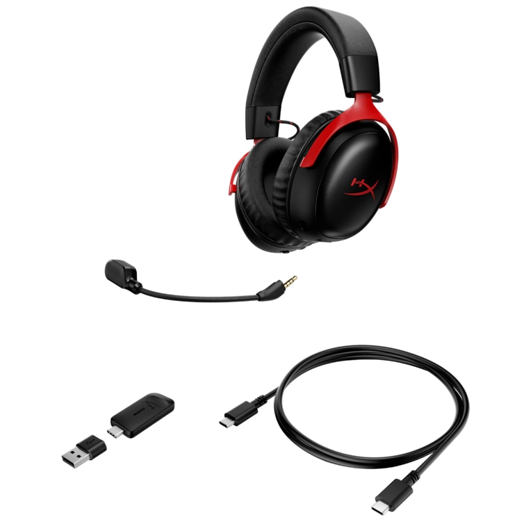Навушники HyperX Cloud III S Wireless/USB-A/USB-C Black/Red (A59Z0AA) - зображення 3