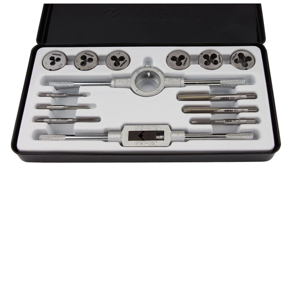 Набір мітчиків і плашок Sigma 14 предм., металевий кейс (1643071) - зображення 4