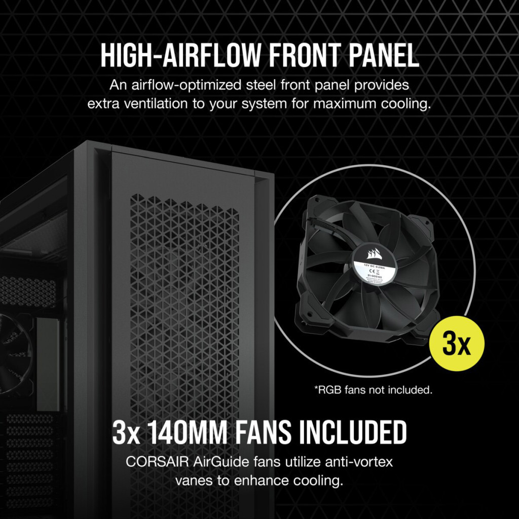 Корпус Corsair 7000D AIRFLOW Black (CC-9011218-WW) - зображення 12