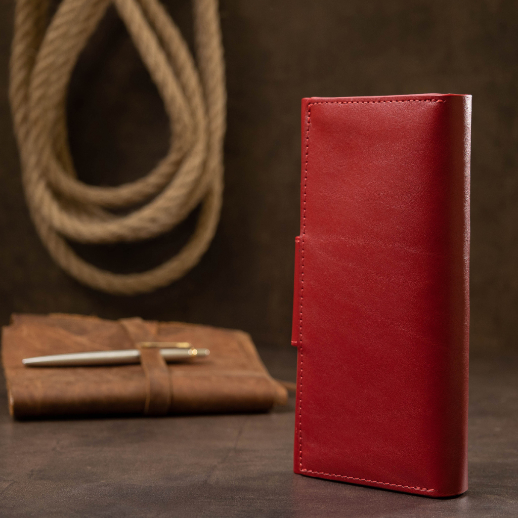 Гаманець Grande Pelle У три складання Червоний (11564) - зображення 11