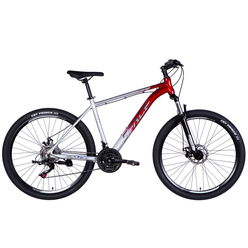 Велосипед Space 27.5" Phaeton AM DD рама-19" Al сріблясто-червоний 2025 (OPS-SP-27.5-037) - зображення 1
