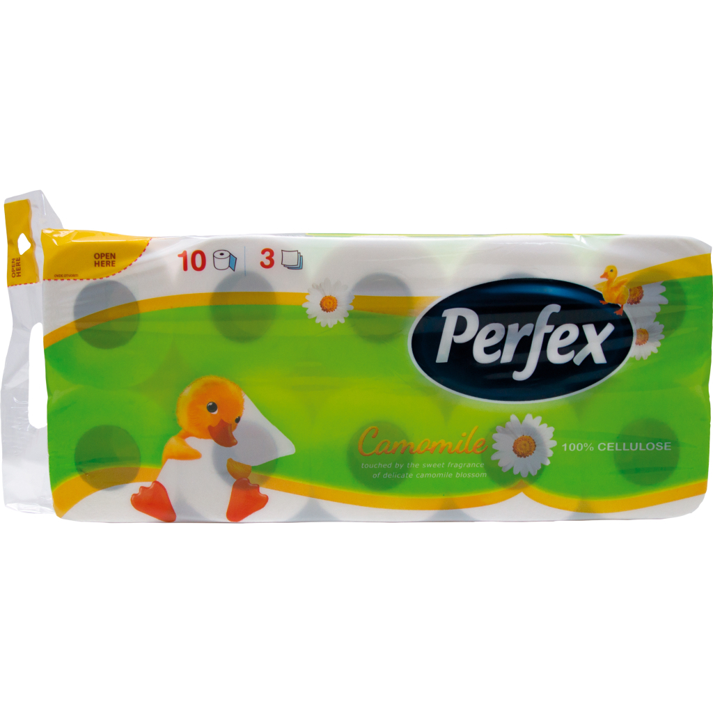 Туалетний папір Perfex Ромашка 3 шари 10 рулонів (8600101745958) - зображення 1