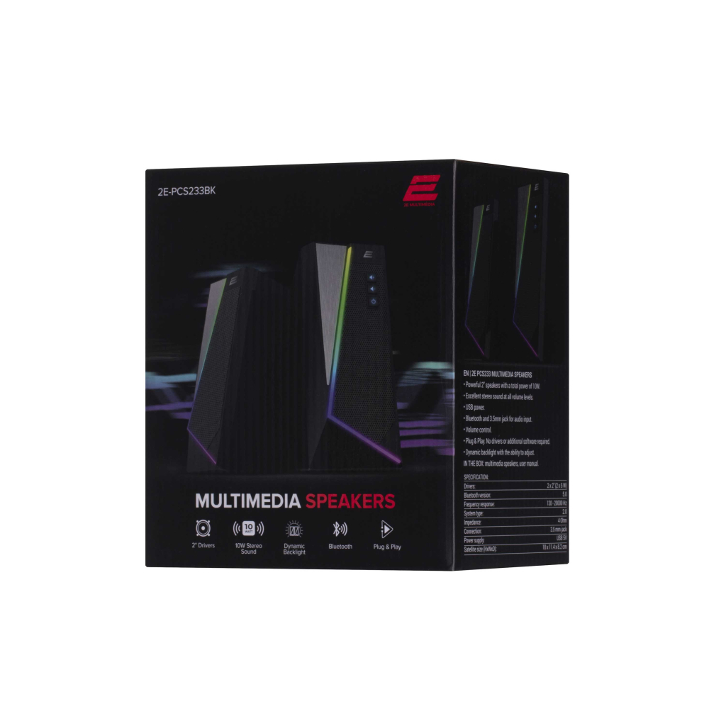 Акустична система 2E PCS233 RGB USB Black (2E-PCS233BK) - зображення 2
