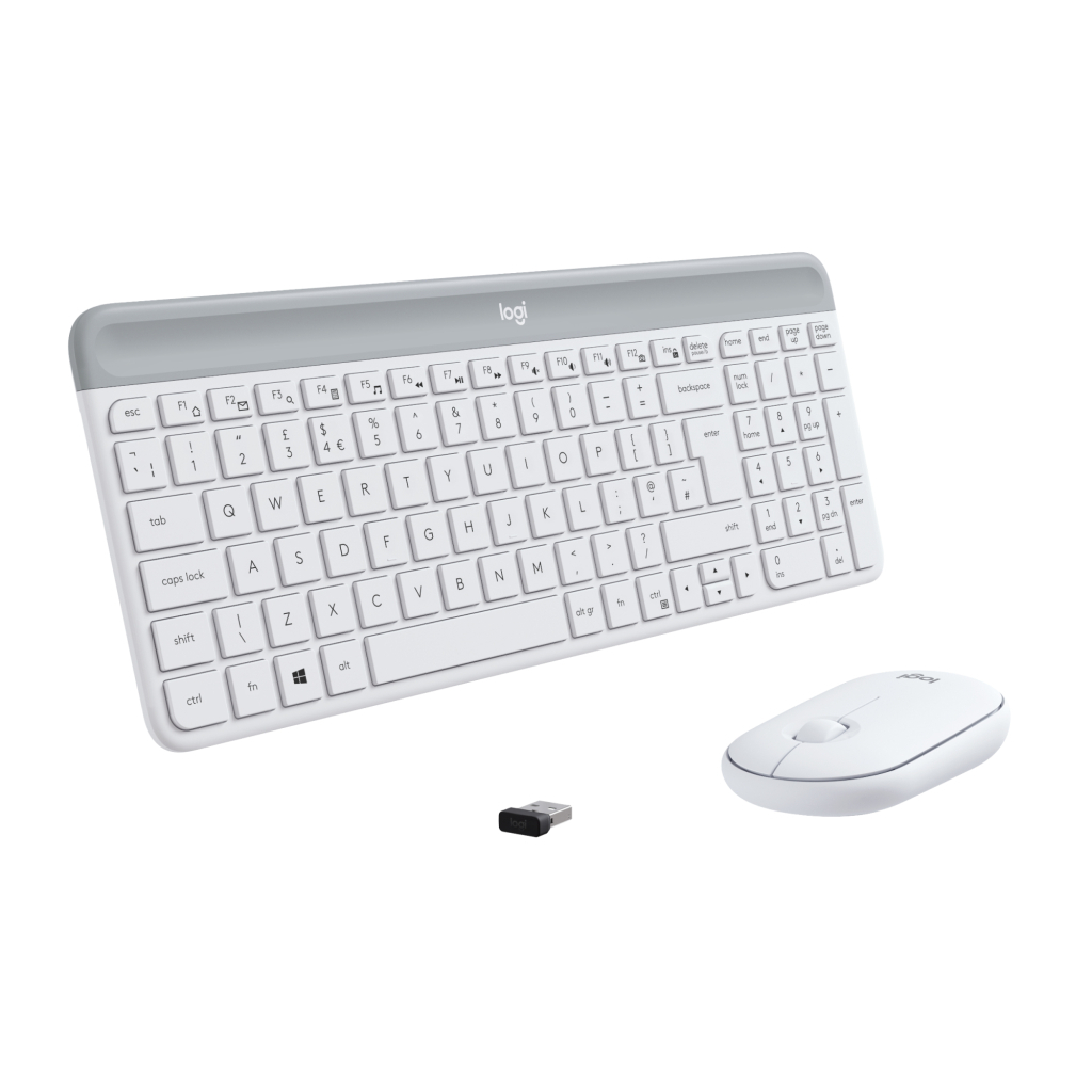 Комплект Logitech MK470 Slim Wireless UA Off-White (920-009205) - зображення 1