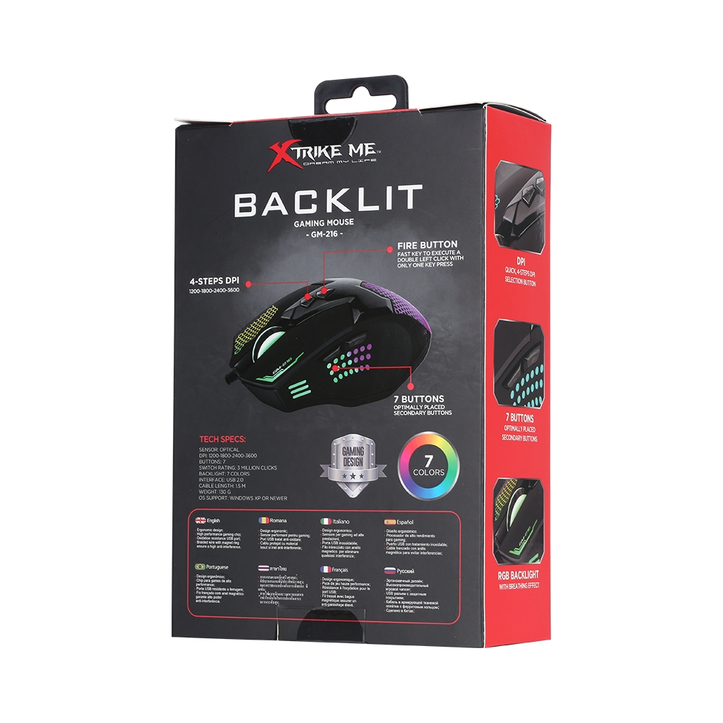 Мишка Xtrike ME GM-216 RGB USB Black (GM-216) - зображення 5
