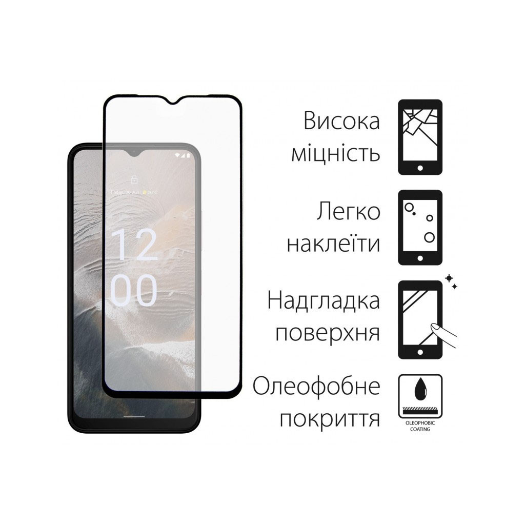 Скло захисне Dengos Full Glue Nokia C32 (black) (TGFG-306) - зображення 2