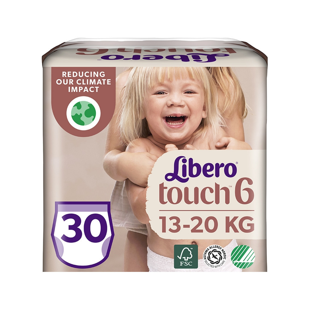 Підгузки Libero Touch 6 13-20 кг 30 шт (7322541092201) - зображення 1