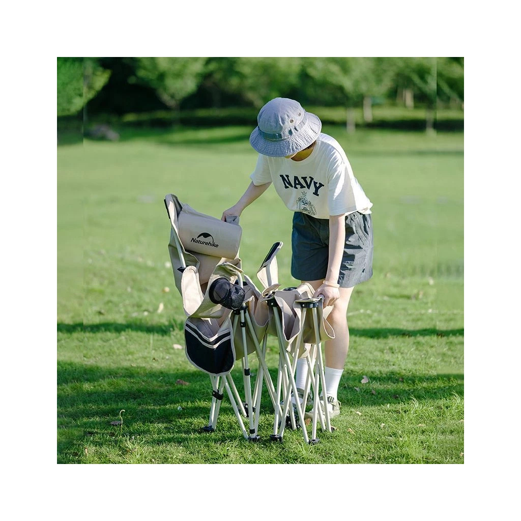 Крісло складане Naturehike CNK2350JJ011, бежеве (6976023928659) - зображення 6