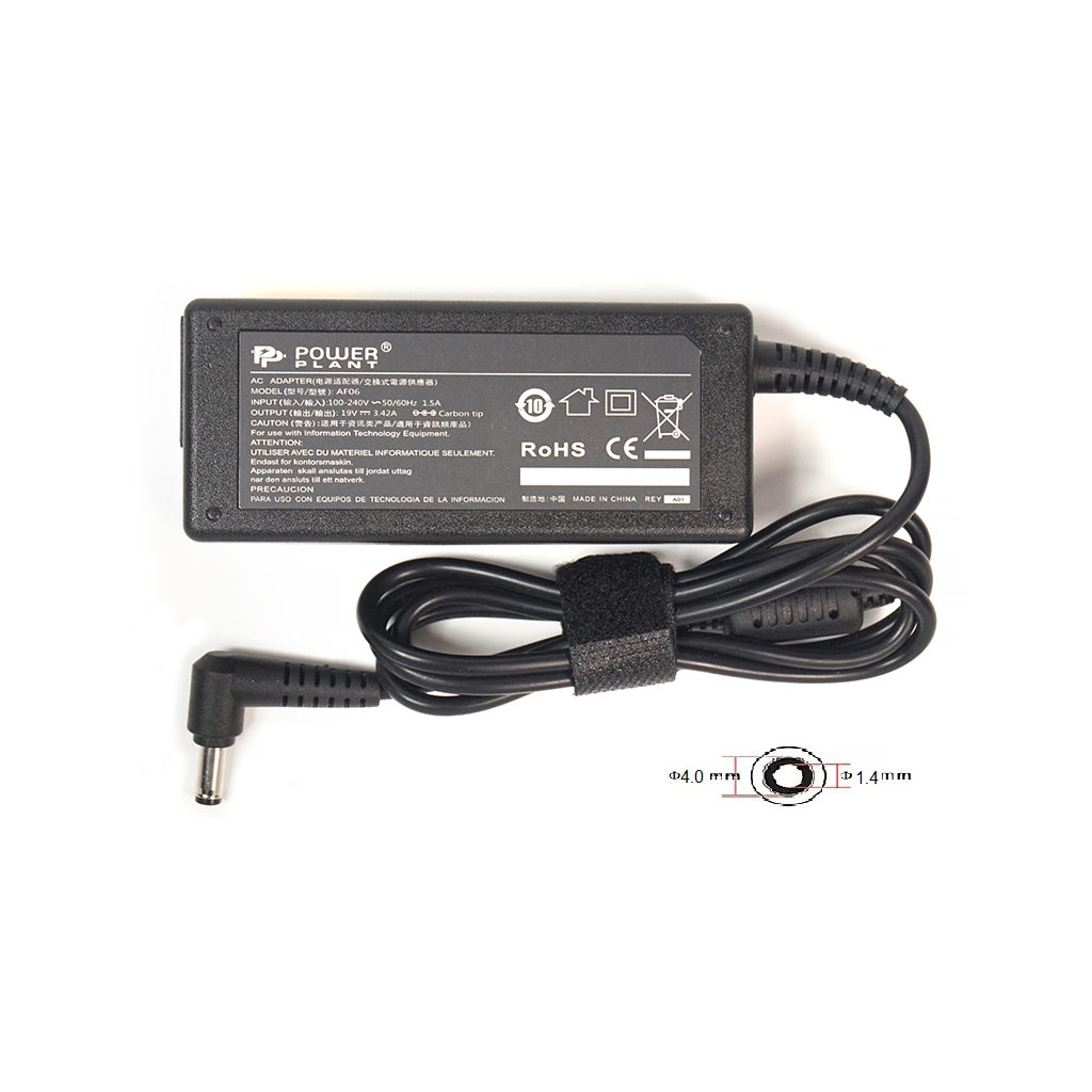 Блок живлення до ноутбуку PowerPlant ASUS 220V, 65W, 19V, 3.42A (4.0*1.35) (AS65F4014) - зображення 3