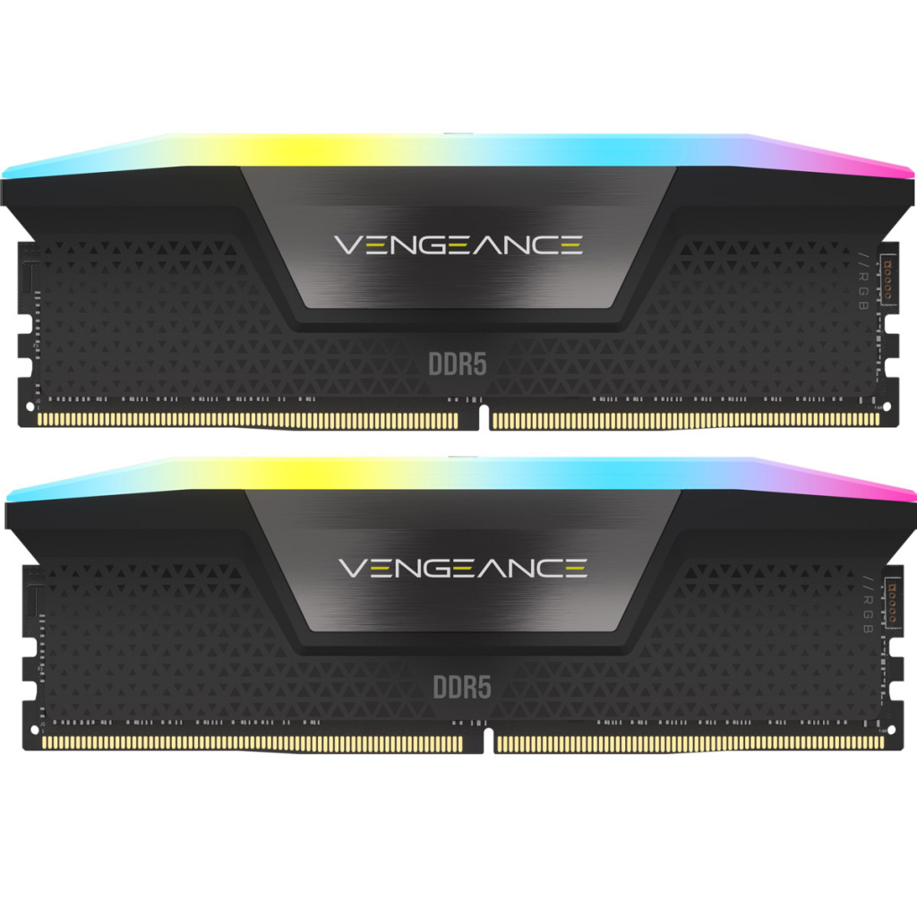 Модуль пам'яті для комп'ютера DDR5 96GB (2x48GB) 5600 MHz Vengeance RGB Black Corsair (CMH96GX5M2B5600C40) - зображення 1