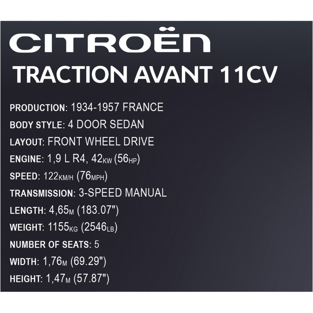 Конструктор Cobi Сітроен Тракшт Авант 11СВ 1:12, 1900 деталей (COBI-24337) - зображення 11