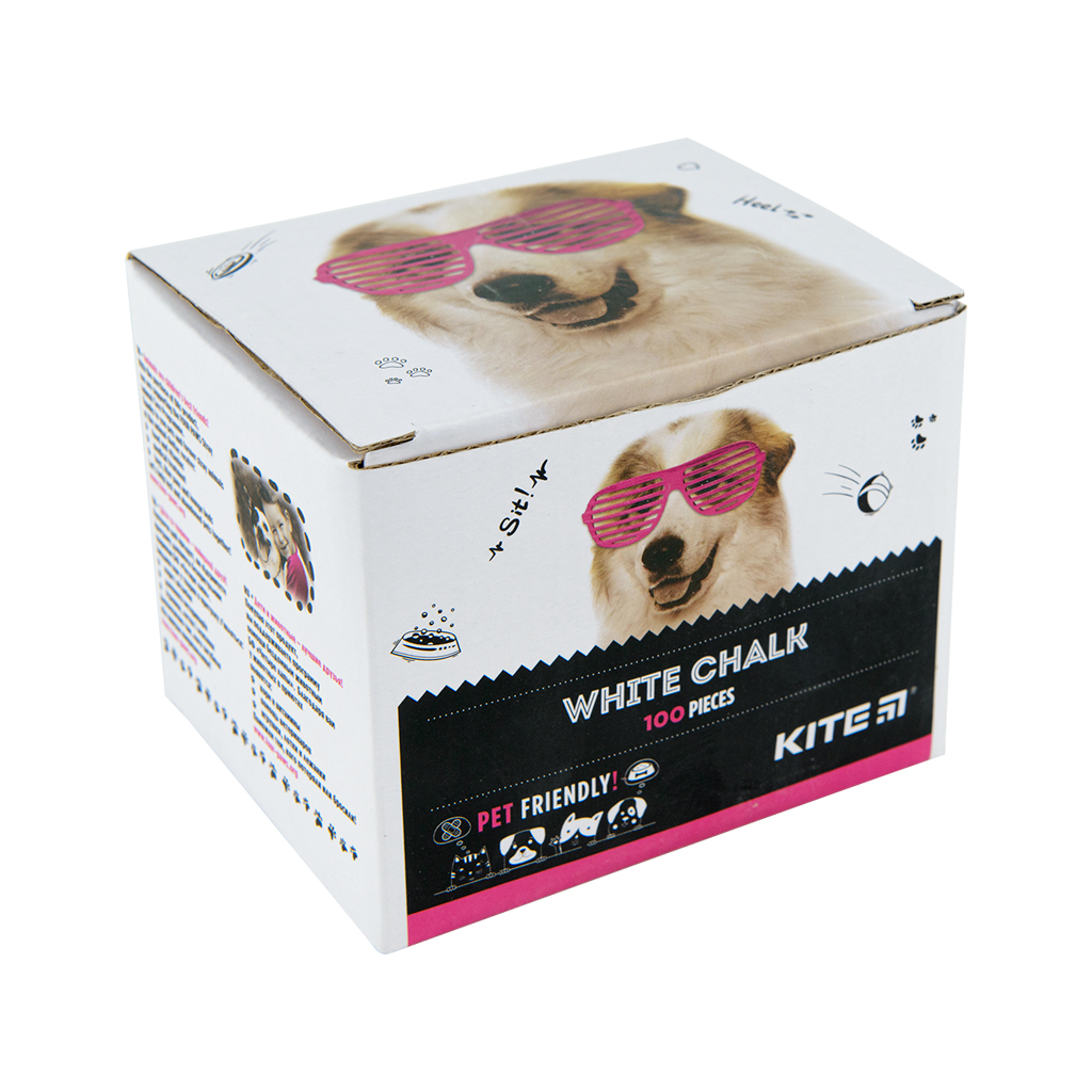 Крейда Kite біла кругла, 100 шт Dogs (K22-079-100) - изображение 1