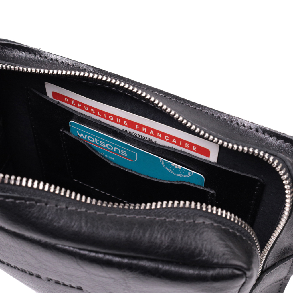 Сумка Grande Pelle Бананка з натуральної шкіри Чорна (22576) - зображення 10