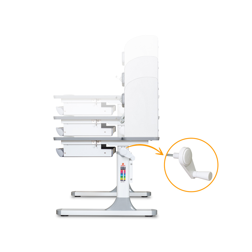 Парта Mealux Edmonton Multicolor Grey (BD-610 W/МС + G з полицею) - изображение 4