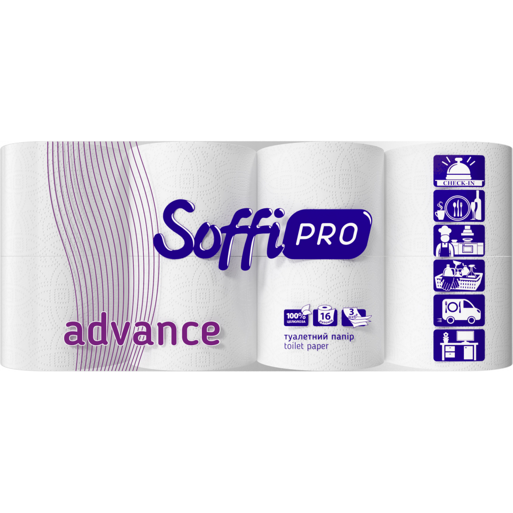 Туалетний папір SoffiPRO Advance 3 шари 16 рулонів (4820003833735) - зображення 1