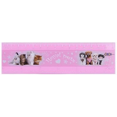 Лінійка ZiBi 15см "ROYAL PETS", plastic, pink, blister (ZB.5604-10) - зображення 1