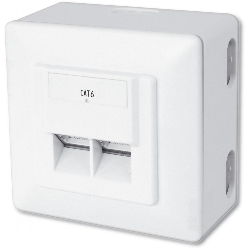 Комп'ютерна розетка Digitus 2xRJ45 STP, cat. 6, для відкритої проводки (DN-9006-N) - изображение 1