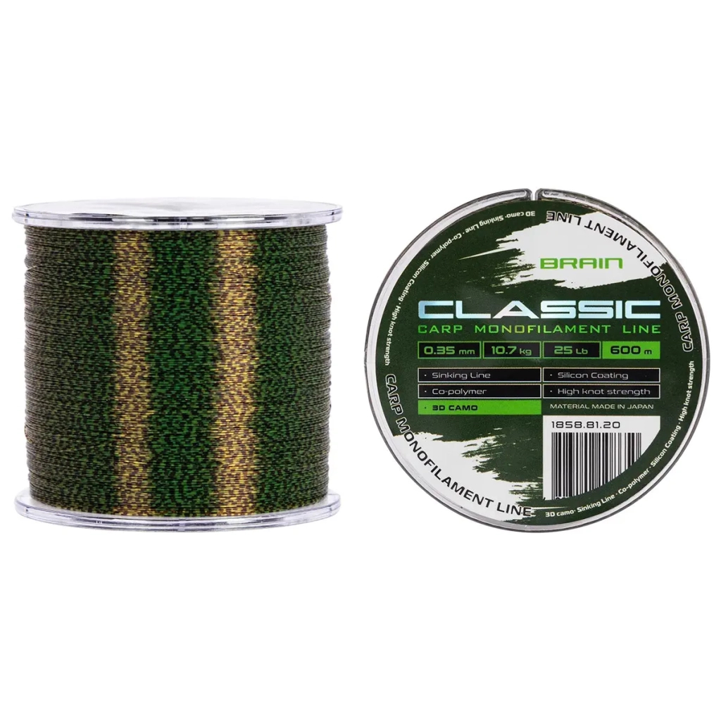 Волосінь Brain Classic Carp Line 3D (camo) 600m 0.35mm 25lb 10.7kg (1858.81.20) - зображення 1