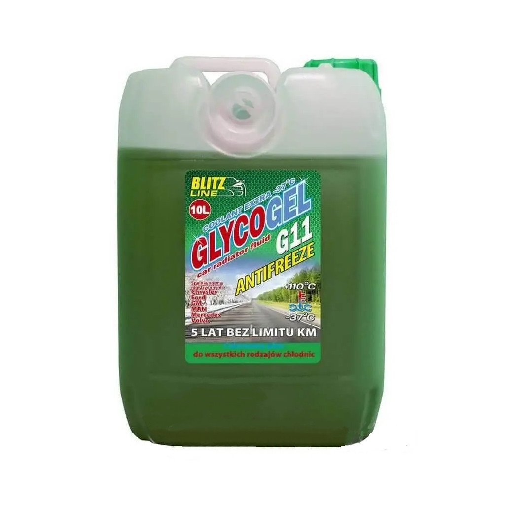 Антифриз BioLine Poland Glycogel G11 ready-mix -37°C зел, 10л (173227) - зображення 1