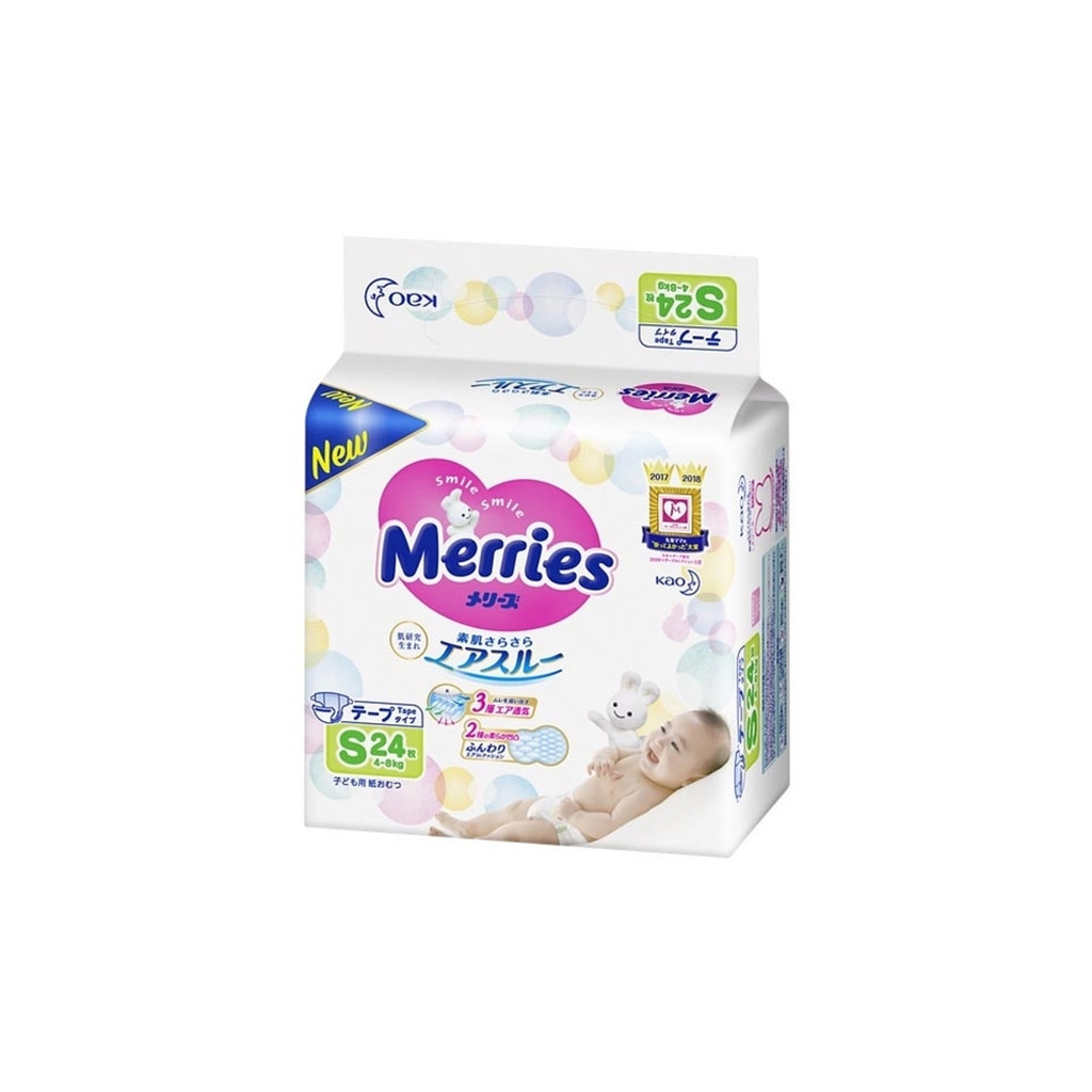 Підгузки Merries для дітей S 4-8 кг 24 шт (555016) - зображення 2