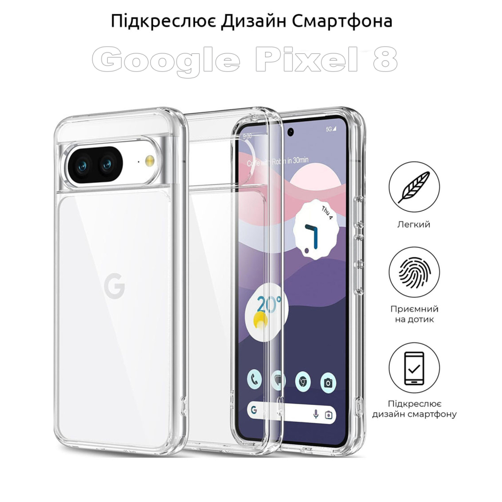 Чохол до мобільного телефона BeCover Google Pixel 8 Transparancy (710140) - зображення 5