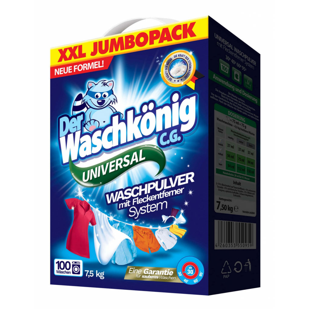 Пральний порошок Waschkonig Universal 7.5 кг (4260353550959) - зображення 1