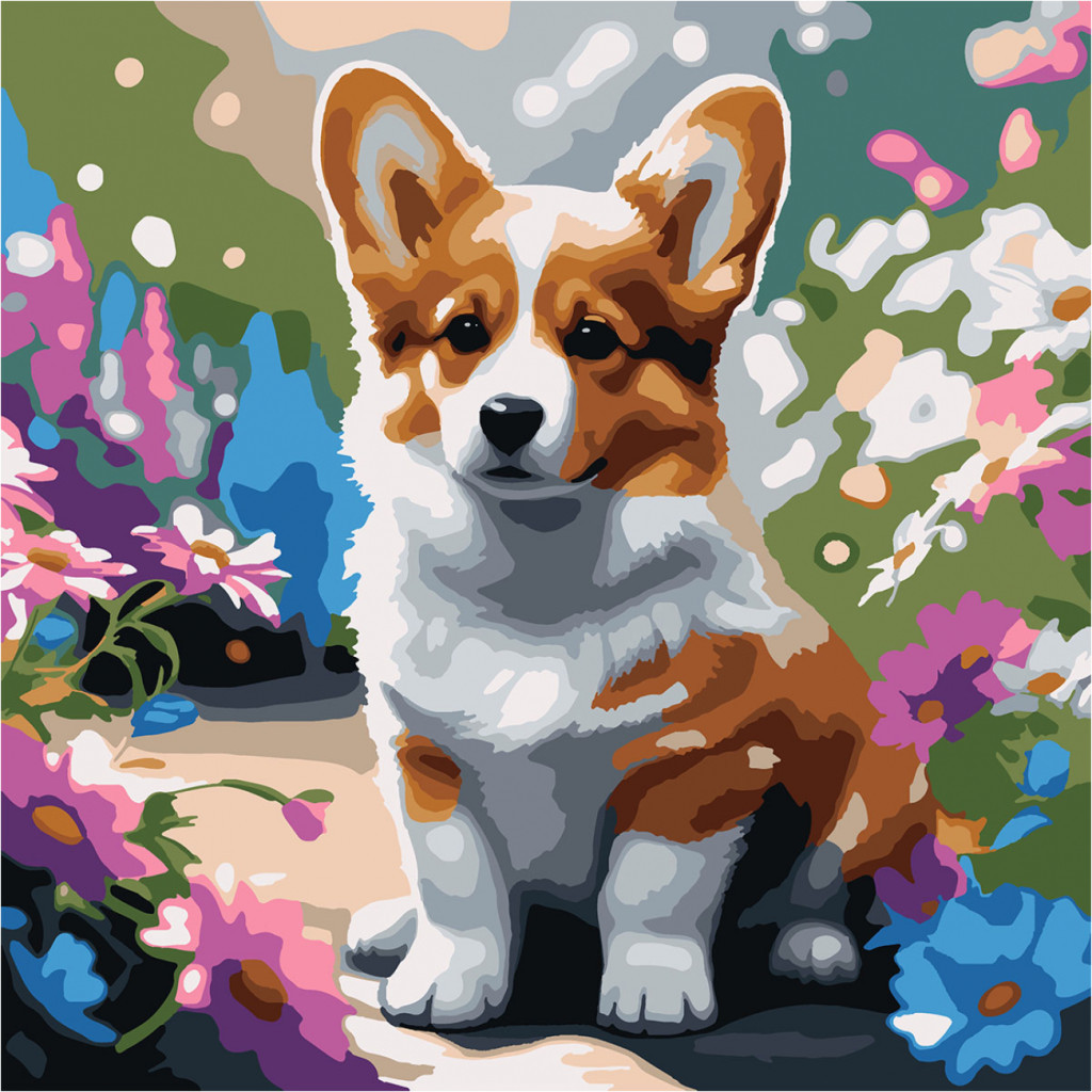 Картина по номерам Santi Малюк коргі 40х40 см (954779) - зображення 1