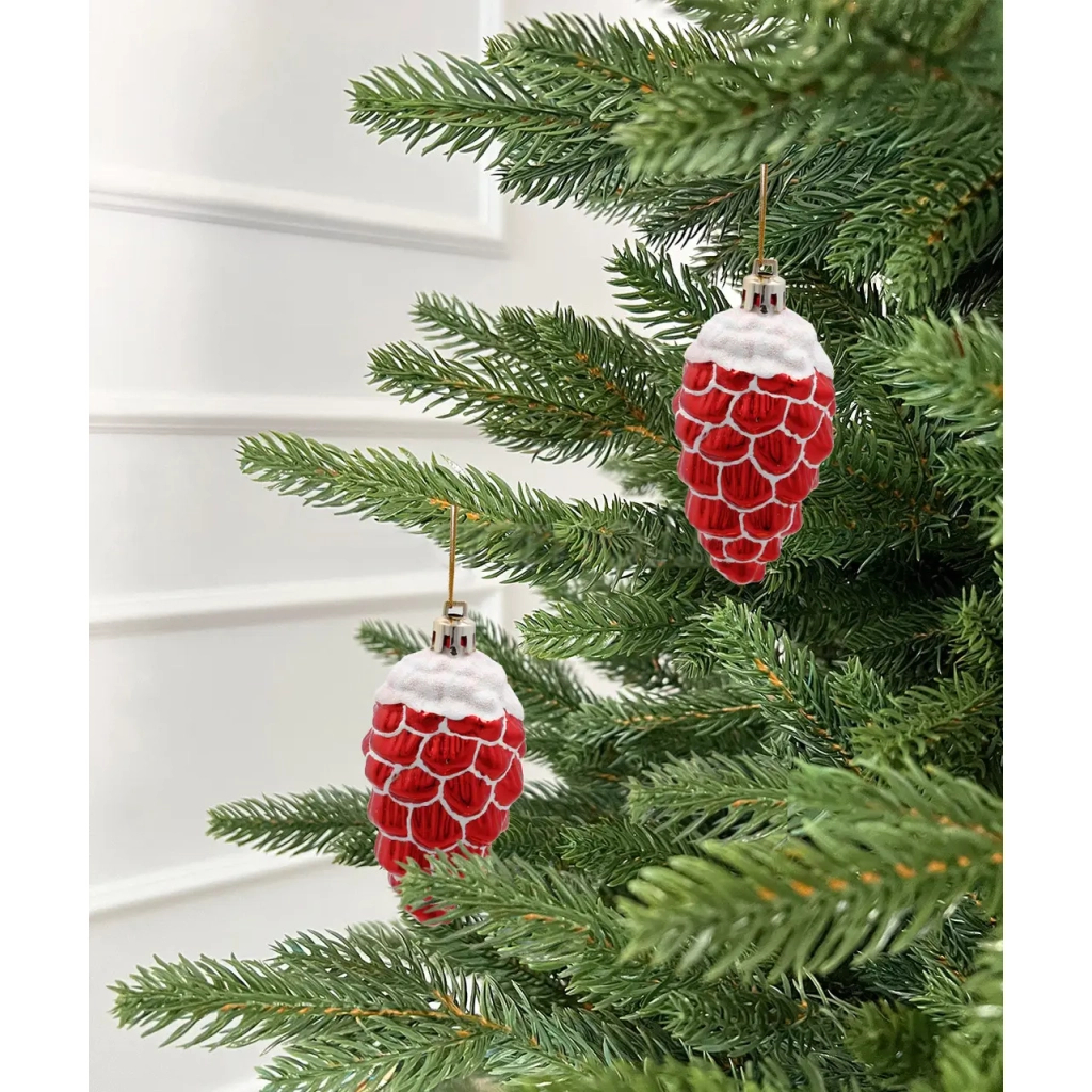Ялинкова іграшка Chomik Шишки" 9 см, 2 шт, червоні (5900779895386_3) - зображення 3