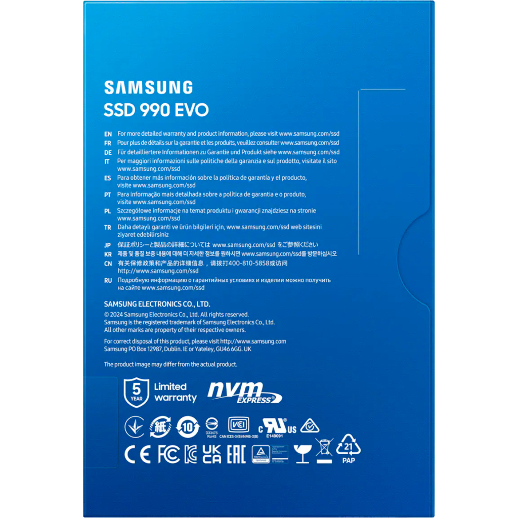 Накопичувач SSD M.2 2280 1TB 990 EVO Samsung (MZ-V9E1T0BW) - зображення 7
