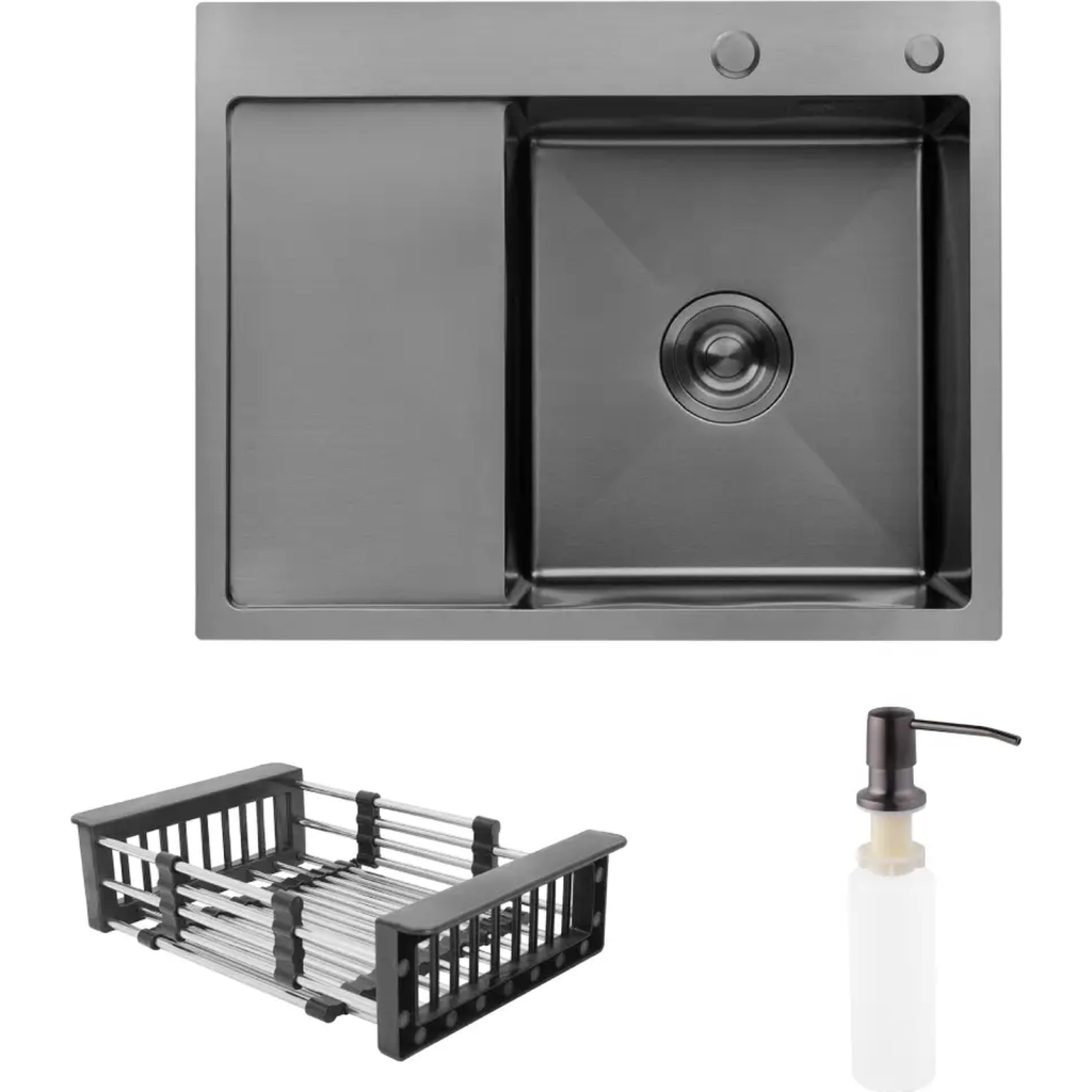 Мийка кухонна Kroner Schwarze-6350RHMPVD (CV031323) - зображення 2