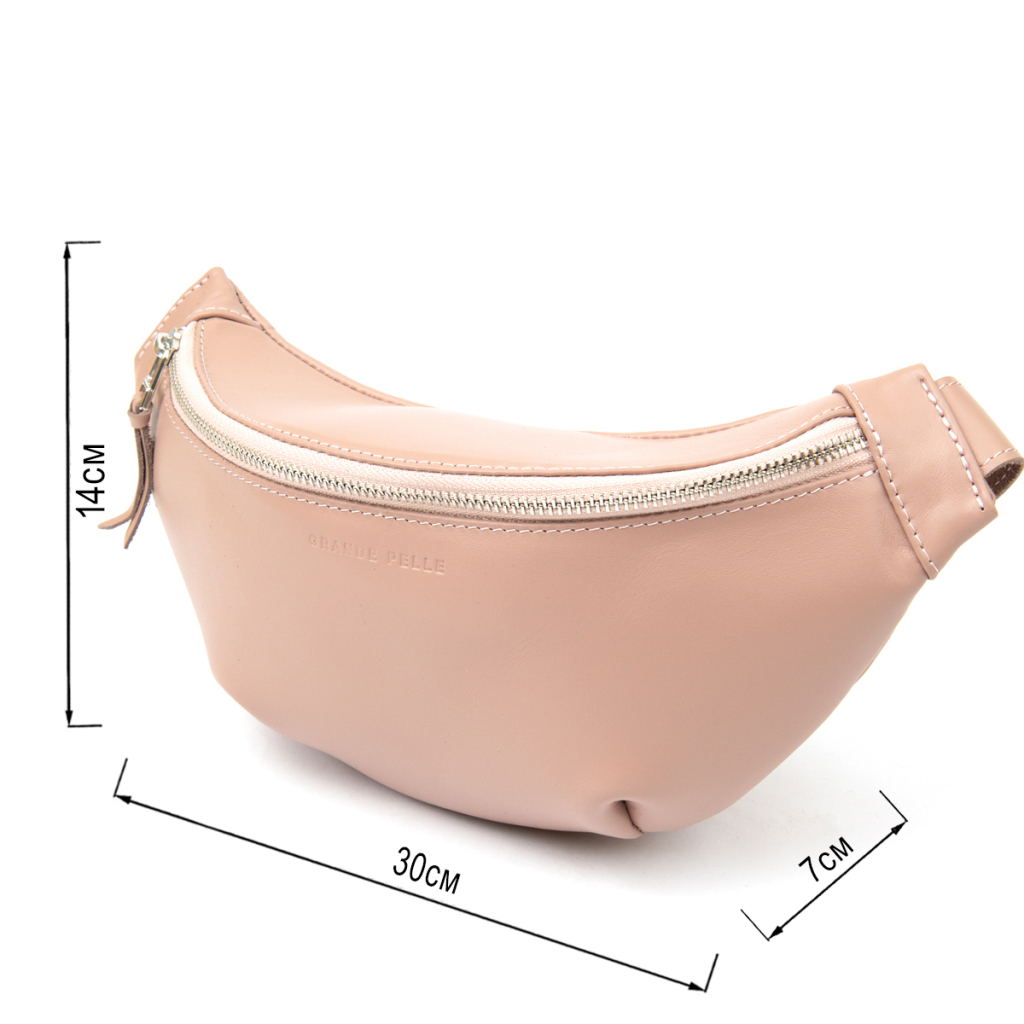 Сумка Grande Pelle Шкіряна поясна Рожева (11359) - зображення 3