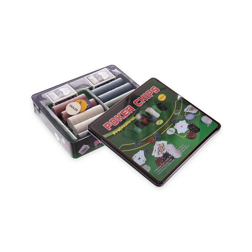 Настільна гра Johnshen Sports Покерний набір на 500 фішок без номіналу + сукно (бляшана коробка) (IG-3006) - зображення 5