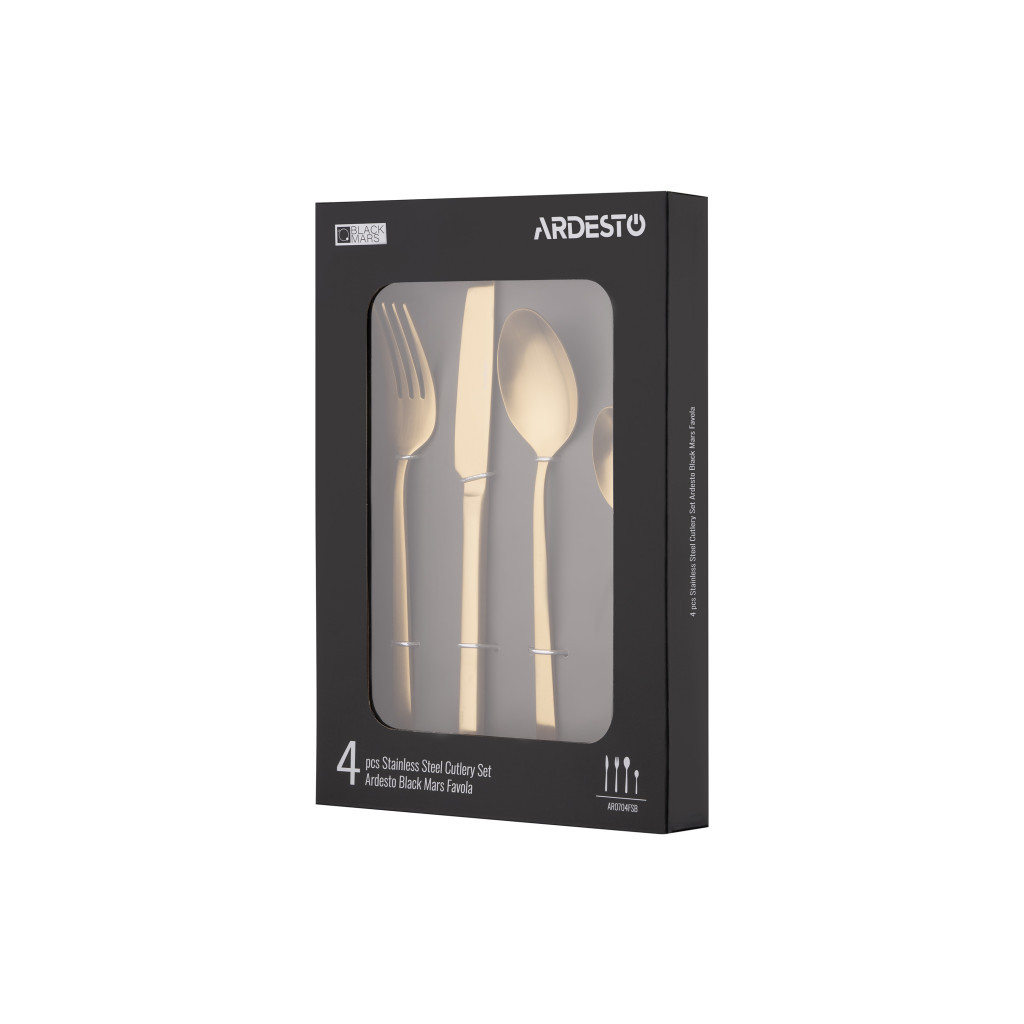 Набір столових приборів Ardesto Black Mars Favola 4 предмета Золотий (AR0704FSG) - зображення 10