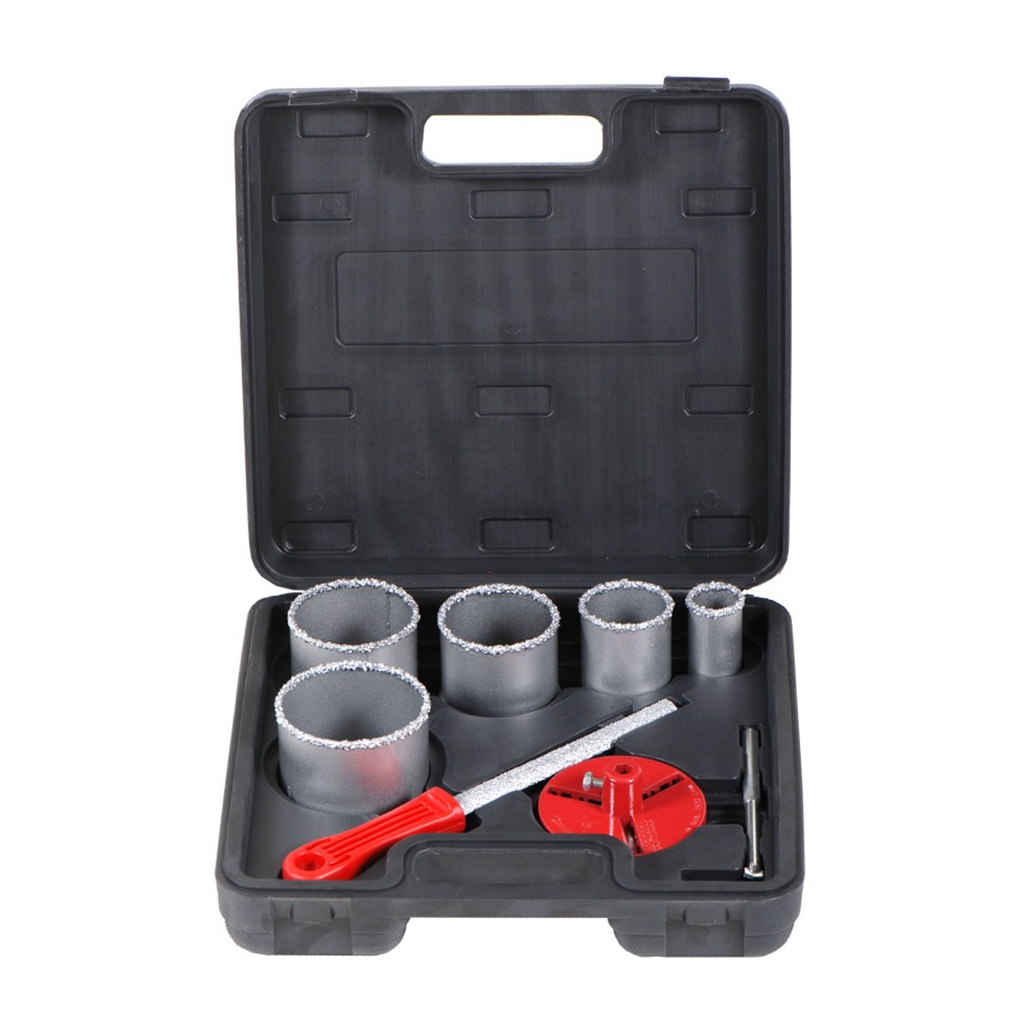 Коронка Sigma з вольфрамовим напиленням 33, 53, 67, 73, 83 мм, основа зі свердлом, кейс (1512081) - зображення 1