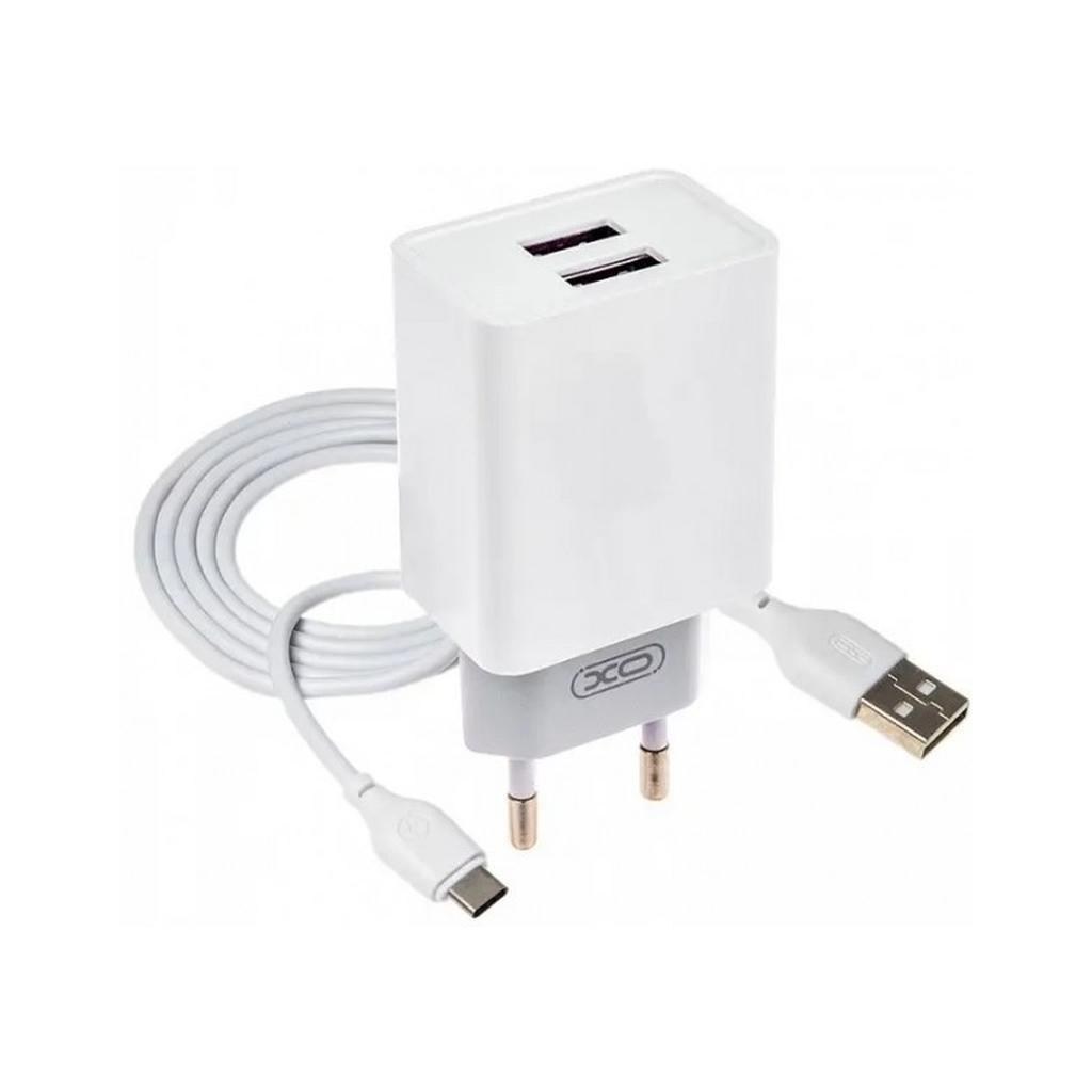 Зарядний пристрій XO L65 адаптер 2USB / 2.4А + Type-C white (XO-L65-TC) - зображення 3