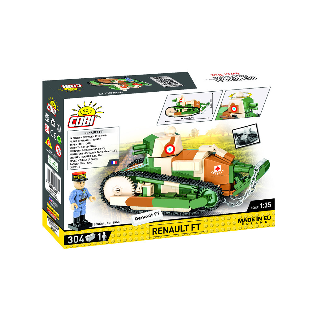 Конструктор Cobi Перша Світова Війна Танк Рено FT-17, 304 деталей (COBI-2991) - зображення 2