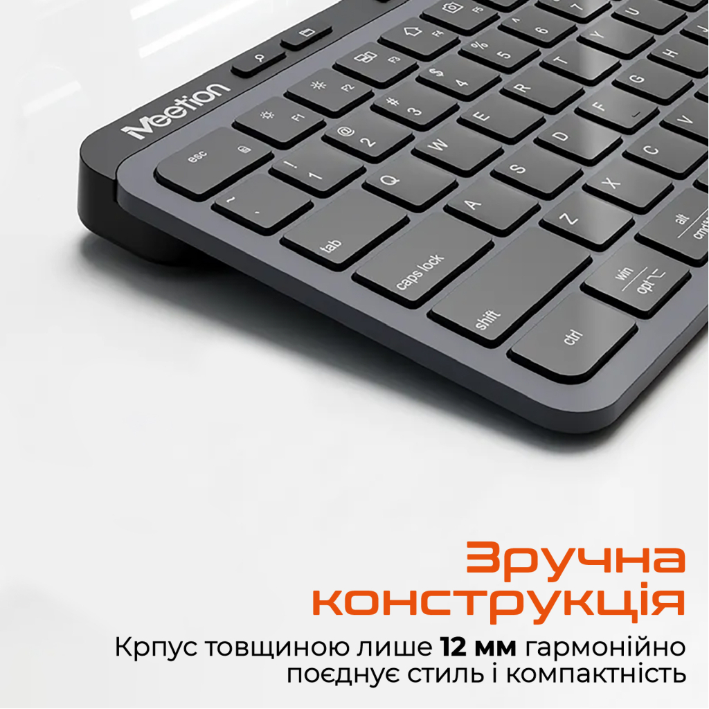 Клавіатура Meetion WK330 Wireless/Bluetooth Black (MT-WK330-A-RUA) - зображення 6