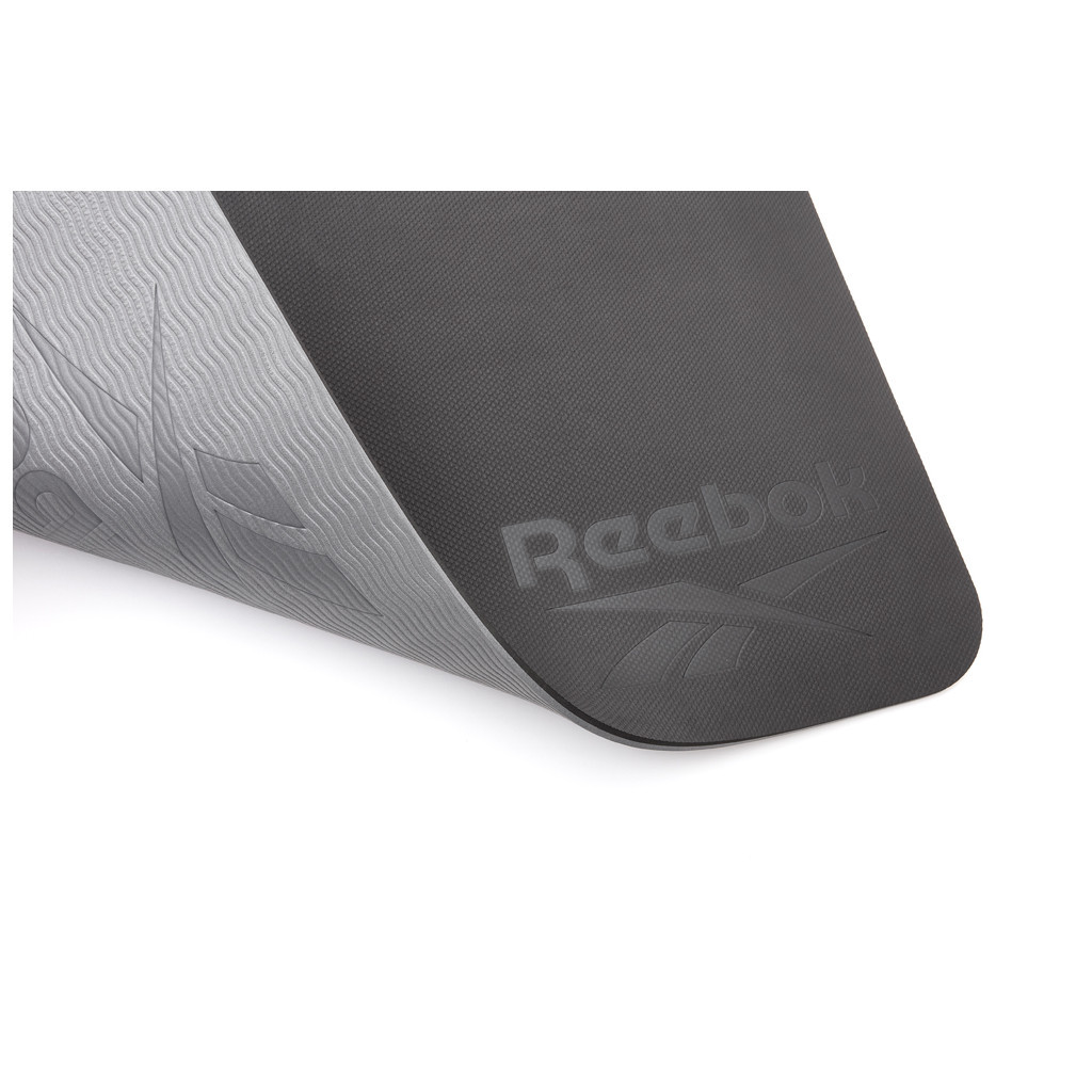Килимок для йоги Reebok Double Sided Yoga Mat чорний, сірий RAYG-11042BKGR (885652020817) - зображення 3