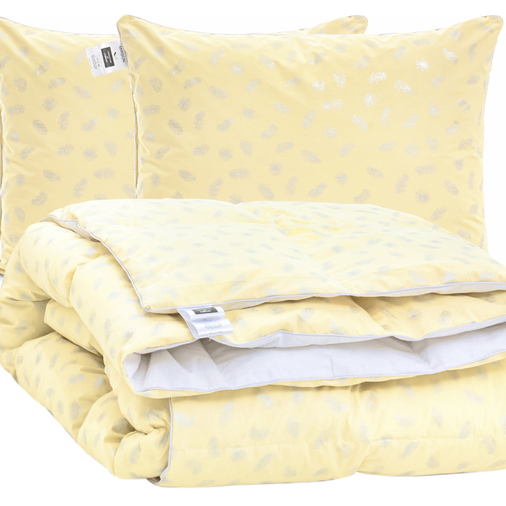 Ковдра MirSon Набір пуховий №2121 Bio-Beige Зима 70% пух 140х205 + подушки 50х70 2 шт середні (2200003021912) - зображення 1