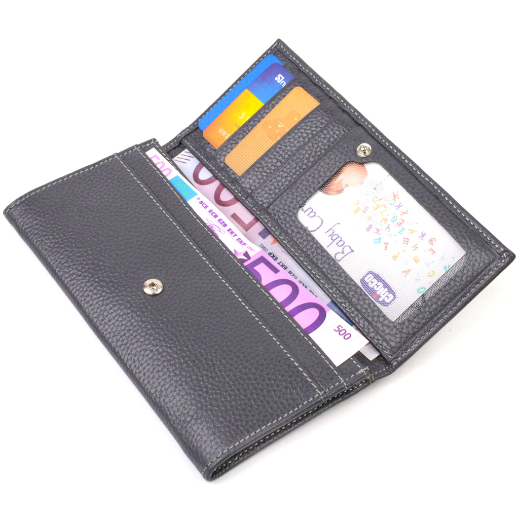 Гаманець Canpellini З натуральної шкіри Сірий (21821) - зображення 5